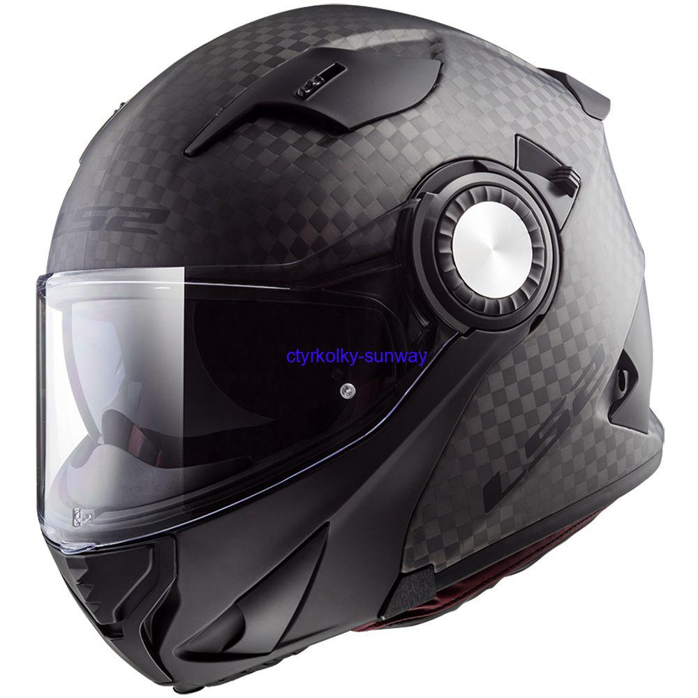 Výklopná moto helma LS2 FF313 Vortex Solid carbon