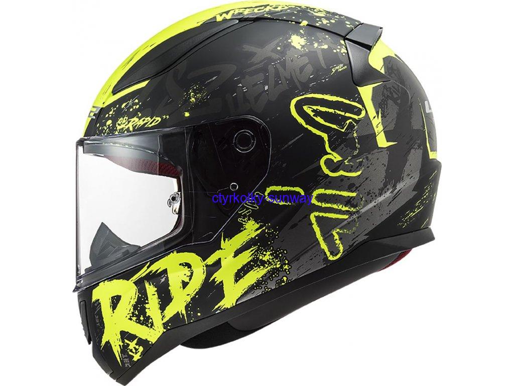 Integrální moto helma LS2 FF353 Rapid Naughty black H-V yellow