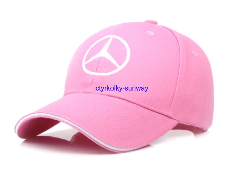 Čepice Mercedes růžová s kšiltem