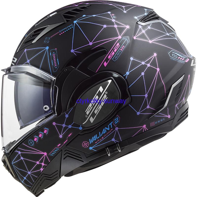 Výklopná moto helma LS2 FF900 Valiant II Stelar matt blue black