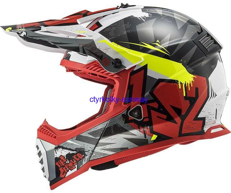 Moto helma ke krosu LS2 MX437 Fast Evo Crusher black/red