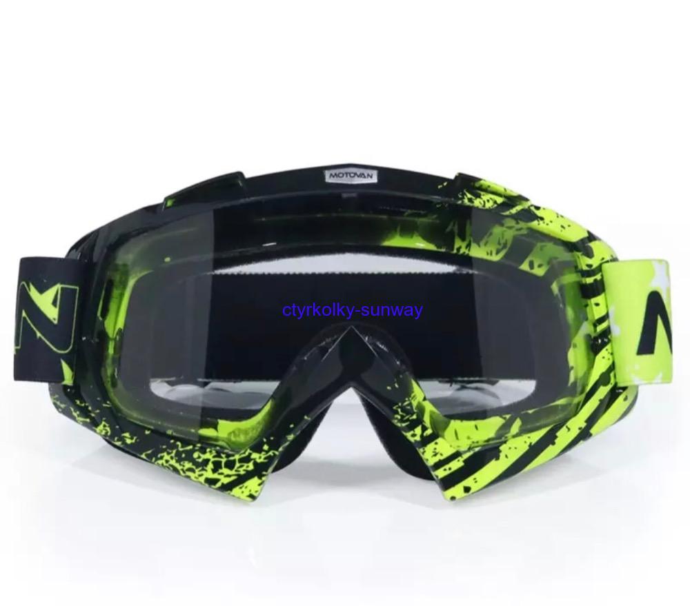 Dětské motocross brýle Profi zelené