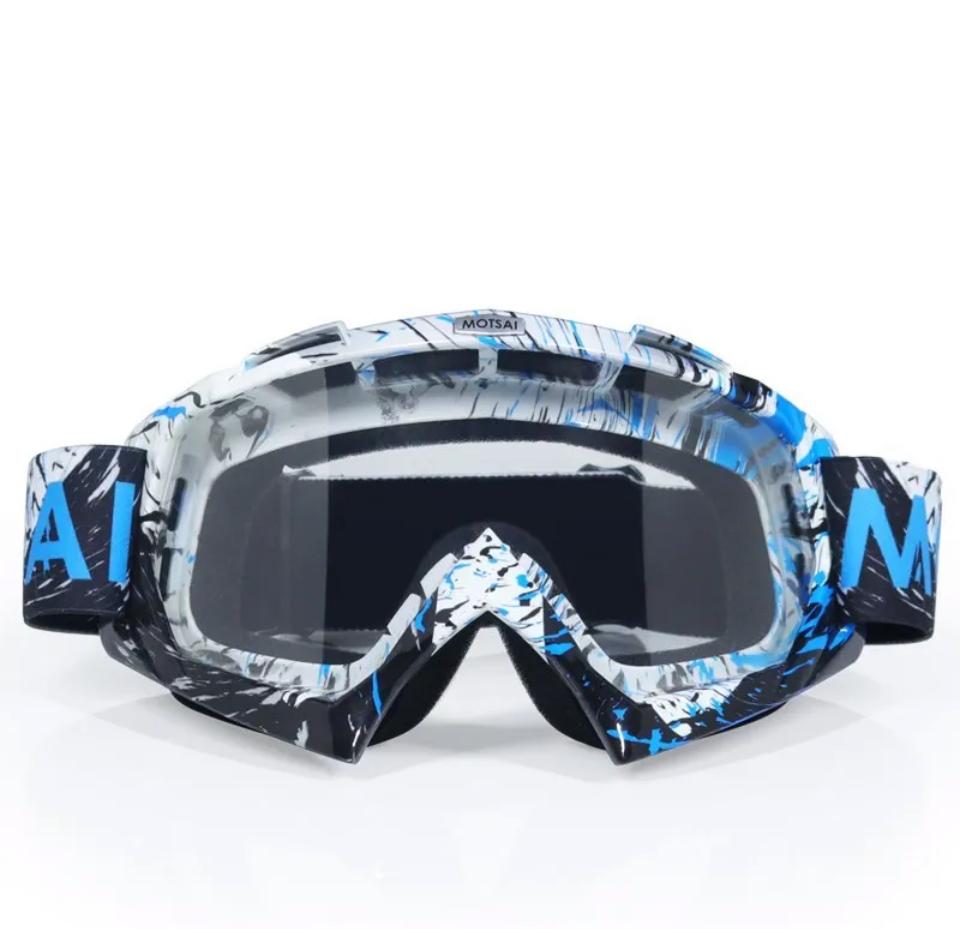 Brýle pro motokros dětské modro-bílé