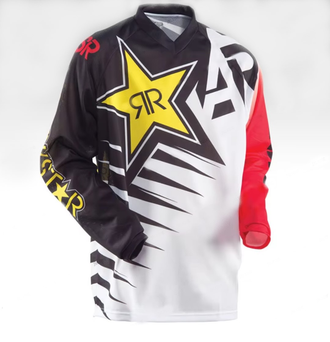 Dres pro motocros Rockstar červeno-černo-bílý
