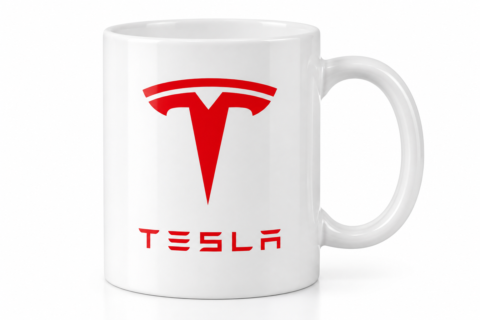 Tesla bílý keramicky hrnek na kávu a čaj