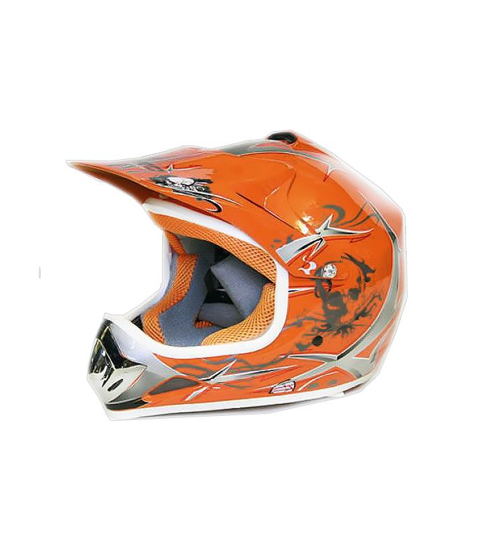 Dětská moto helma oranžové barvy