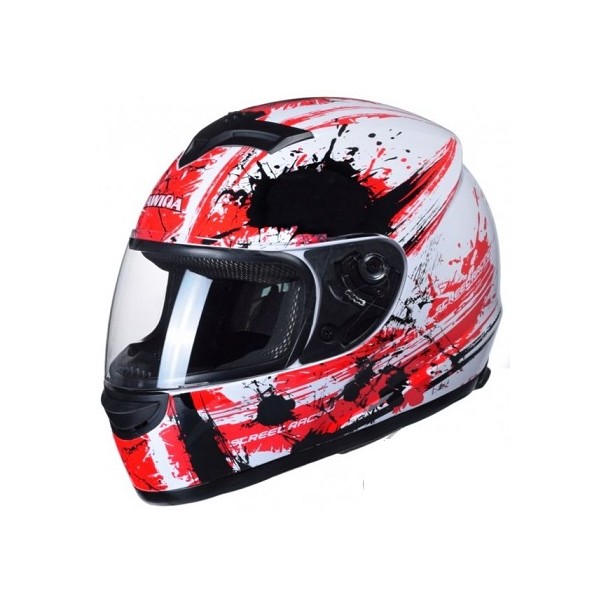 Integrální moto helma Awina bílo-červená